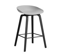 Tabouret de bar basse AAS 32 2.0 chêne laqué noir black water-based lacquered oak base/footrest black