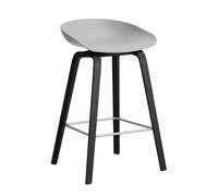 Tabouret de bar basse AAS 32 2.0 chêne laqué noir water-based lacquered oak base/footrest stainless steel