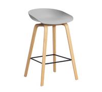 Tabouret de bar basse AAS 32 2.0 chêne laqué water-based lacquered oak base/footrest black