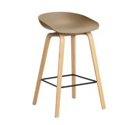 Tabouret de bar basse AAS 32 2.0 chêne laqué water-based lacquered oak base/footrest black