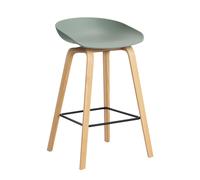 Tabouret de bar basse AAS 32 2.0 chêne laqué water-based lacquered oak base/footrest black