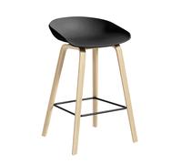 Tabouret de bar basse AAS 32 2.0 chêne laqué water-based lacquered oak base/footrest black