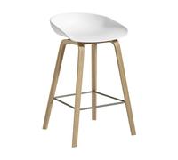 Tabouret de bar basse AAS 32 2.0 chêne laqué water-based lacquered oak base/footrest stainless steel