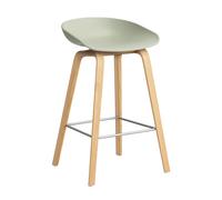 Tabouret de bar basse AAS 32 2.0 chêne laqué water-based lacquered oak base/footrest stainless steel