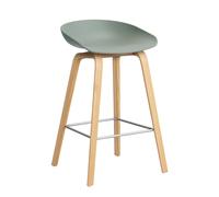 Tabouret de bar basse AAS 32 2.0 chêne laqué water-based lacquered oak base/footrest stainless steel