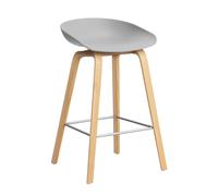 Tabouret de bar basse AAS 32 2.0 chêne laqué water-based lacquered oak base/footrest stainless steel
