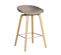 Tabouret de bar basse AAS 32 2.0 chêne laqué water-based lacquered oak base/footrest stainless steel