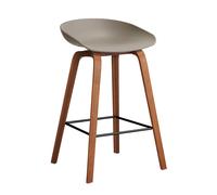 Tabouret de bar basse AAS 32 2.0 noyer laqué water-based lacquered walnut base/footrest black steel