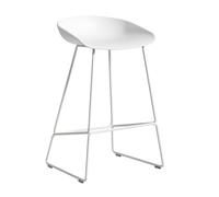 Tabouret de bar basse AAS 38 2.0 structure blanc white powder-coated steel base