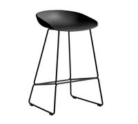 Tabouret de bar basse AAS 38 2.0 structure noir black powder-coated steel base