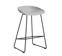 Tabouret de bar basse AAS 38 2.0 structure noir black powder-coated steel base