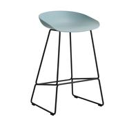 Tabouret de bar basse AAS 38 2.0 structure noir black powder-coated steel base