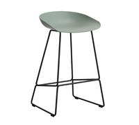 Tabouret de bar basse AAS 38 2.0 structure noir black powder-coated steel base