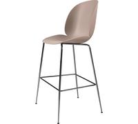 Tabouret de Bar Beetle 75 Base Conique Chrome Noir/ Rose Doux