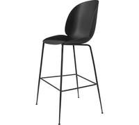 GUBI Chaise de bar Beetle plastique pieds noirs noir