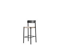 Tabouret de Bar &Tradition Betty TK15 en Frêne Laqué Noir et Osier Lin Naturel