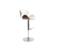 Tabouret de bar blanc et bois foncé walnut