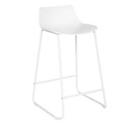 Tabouret de Bar Blanc Pieds en métal H 82 cm - Atmosphera