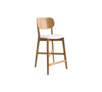 Tabouret de bar bois clair chêne et blanc H65 cm LUCIA