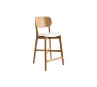 Tabouret de bar bois clair chêne et blanc LUCIA