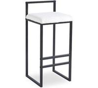 Tabouret de Bar Bouclette "Dakota" 80cm Crème & Noir
