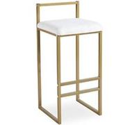 Tabouret de Bar Bouclette "Dakota" 80cm Crème & Or Beige G
