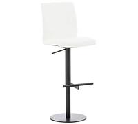 Tabouret De Bar Cadiz en Similicuir I Chaise Haute De Bar Cuisine avec Repose-Pied I Tabouret De Comptoir Réglable Et Pivotant, Couleur:Blanc, Couleur du Cadre:Noir