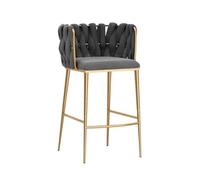 Tabouret de Bar Chaise en métal Simple et légère de Luxe for Bar, Caisse, Table de Salle à Manger, réception, Dossier, tabourets Hauts Maison Cuisine Bistro(Grigio)