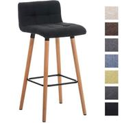 Tabouret de bar - CLP - LINCOLN - Tissu - Bois - Hauteur d'assise 75 cm
