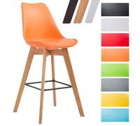 Tabouret de bar - CLP - Metz - Bois de chêne - Assise en plastique - Design moderne 112 cm