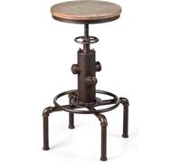 Tabouret de Bar COSTWAY Hauteur Réglable 59,5-75cm Style Industriel avec Repose-Pied et Siège Rotable à 360°Charge Max 150 KG