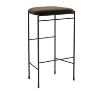 Tabouret de bar Covent cuir 75cm black powdercoated steel frame
