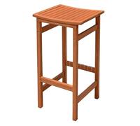 Tabouret de bar de jardin en bois d'eucalyptus huilé - Charge maximale : 100 kg - 75 x 42 cm - Tabouret de comptoir d'extérieur en bois massif FSC - Marron - Chaise de bar - Tabouret de bistrot