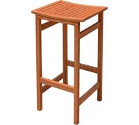 Tabouret de bar de jardin en eucalyptus huilé - charge max. 100 kg - 75 x 42 cm - Outdoor tabouret de bar en bois massif FSC brun