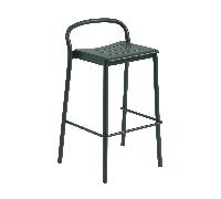 Muuto Tabouret de bar de jardin H 75cm Linear Steel vert foncé LxHxP 53,5x88,7x46,5cm