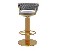 Tabouret de bar de luxe,Tabourets De Bar À Dossier Haut, Vis De Réglage De La Hauteur, Chaises De Salle À Manger En Velours À Rotation À 360 °, Tabouret À Comptoir Avec Repose-Pieds Rond En Métal