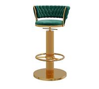 Tabouret de bar de luxe,Tabourets De Bar À Dossier Haut, Vis De Réglage De La Hauteur, Chaises De Salle À Manger En Velours À Rotation À 360 °, Tabouret À Comptoir Avec Repose-Pieds Rond En Métal