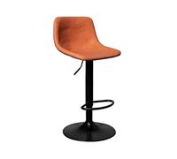 Tabouret de bar de pub Chaise de bar rotative moderne for restaurant, café, table d'île, dossier simple, chaise salle à manger avec pieds hauts, peut être levée (60-80 cm)(Orange)