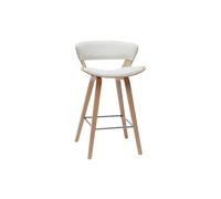 Miliboo Tabouret de Bar Design Blanc et Bois Clair H65 cm Syrah