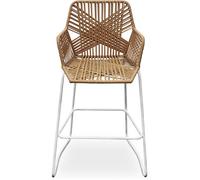 Tabouret de bar Design Boho Bali en rotin synthétique 75 cm - Zane Bois naturel