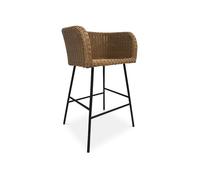 Tabouret de bar Design Boho Bali - Rotin synthétique - 76cm - Gazala Bois naturel