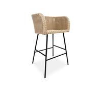 Tabouret de bar Design Boho Bali - Rotin synthétique - 76cm - Gazala Bois naturel clair