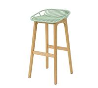 Tabouret de Bar Design Chaise de Bar Cuisine avec Repose-Pieds Piètement en Bois de Chêne - SoBuy FST77-GR