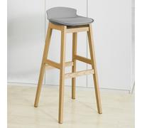 Tabouret de Bar Design Chaise Haute de Bar Cuisine avec Repose-Pieds et Piètement en Bois - SoBuy FST79-HG