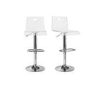 Tabouret de bar design en plexiglas transparent (lot de 2) SATURNE