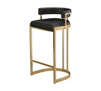 Tabouret de bar - Design moderne nordique de luxe avec dossier, idéal pour les cafés et les îles domestiques, repose-pieds haut confortable pour la détente