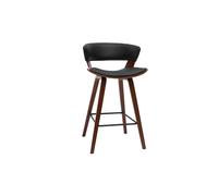 Miliboo Tabouret de Bar Design Noir et Bois foncé H65 cm Syrah