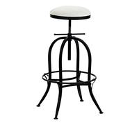 Tabouret De Bar Design Radong En Similicuir I Chaise Haute Réglable En Hauteur I Rembourrage Epais I Piètement Métal Style Industriel, Couleur:noir