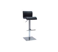 Miliboo - Tabouret de bar design réglable noir et inox brossé SHEINA