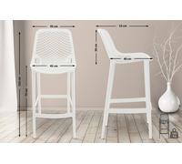 Tabouret De Bar D'extérieur Avec Repose-Pieds Plastique Blanc Blanc